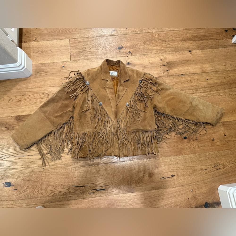 Tan Fringe Suede Jacket